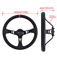 Tiypeor 350mm Profond Plat Dérive Sport Volant Couture Cuir Racing Volant Personnalisé