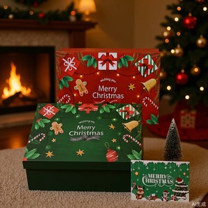 Boîte cadeau de Noël, boîte <span class=keywords><strong>vide</strong></span> haut de gamme pour la veille de Noël, boîte à foulards pliable avec couvercle et base, grand emballage créatif, vente en gros - Product Image 1