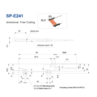 Sensor Serat Optik Tipe Area Senpum, Probe Sensor Kabel Serat Optik Thrubeam, Pengganti untuk FU-E40