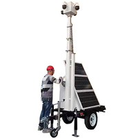 Remolque Móvil Pequeño con CCTV Solar y Logotipo Personalizado para Monitoreo de Obras de Construcción