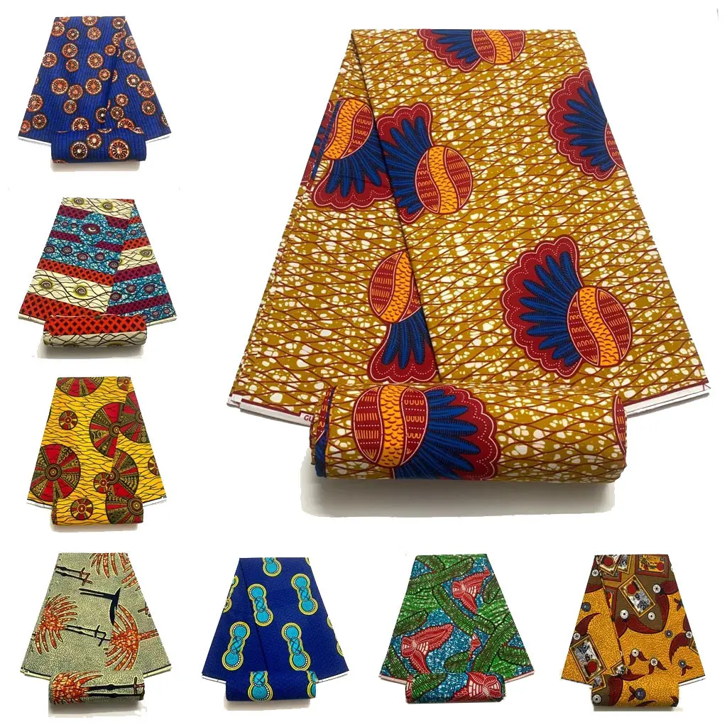 Custom Ankara Wax 100% Cotton 6 yards Wax Ankara Fabric African Batik Fabric Real Wax Prints Fabrics