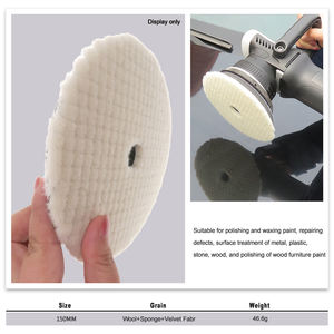 6 Zoll Medium Cut Grid Haken und Schlaufe Schwamm Wolle Polier <span class=keywords><strong>pad</strong></span> Auto Schleifen Wolle Pads für das automatische Polieren, um Kratzer zu entfernen - Product Image 4