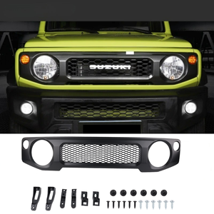 Aosuracing 2019-2025 <span class=keywords><strong>Suzuki</strong></span> <span class=keywords><strong>Jimny</strong></span> JB64 et JB74W Grilles de course avant équipées de LED et couvre-calandre noire Accessoires extérieurs - Product Image 3