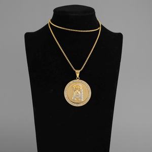 Colgante de Jesús en Acero Inoxidable Dorado, Joyería Personalizada, Accesorios Religiosos, Dijes de Cristal, Directo de Fábrica - Product Image 5