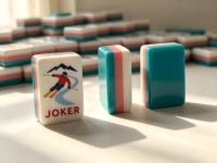 Jeu de Mahjong américain en acrylique sur le thème du ski d'hiver, personnalisé OEM, 160 pièces, marque privée, vente en gros