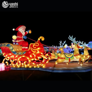 Moderne Elegante Weihnachtsschlitten-Dekorationslaterne aus Eisendraht für Weihnachtsgärten und Wege - Product Image 6