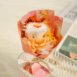 Ramo de Flores Eternas de Rosa y Clavel, Regalo para el Día <span class=keywords><strong>del</strong></span> Maestro, Decoración para Ventilación de Coche, Venta al por Mayor de Regalos Novedosos de Fábrica - Product Image 2