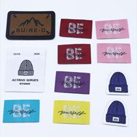Écussons tissés personnalisés avec logo, haute densité de trame, haute qualité, bordure tissée fine, étiquettes de vêtements de marque, écussons de vêtements