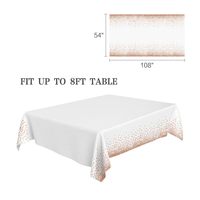 Nappe rectangulaire jetable, nappe de fête, décoration de mariage, or, personnalisée, PEVA, points en plastique, pour anniversaire, remise de diplôme