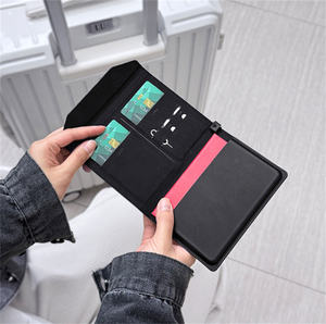 Pu מעור דרכון עור pu תיק כרטיס עלייה למטוס נסיעות עסקים שקית אחסון rfid עם lanyard - Product Image 6