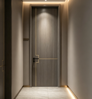 Porte intérieure moderne en composite WPC PVC imperméable, porte en polymère imitation bois pour chambre, appartement, hôtel, usage résidentiel