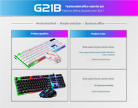 Ratón y Teclado para PC, Teclado y Ratón Blancos con Cable RGB