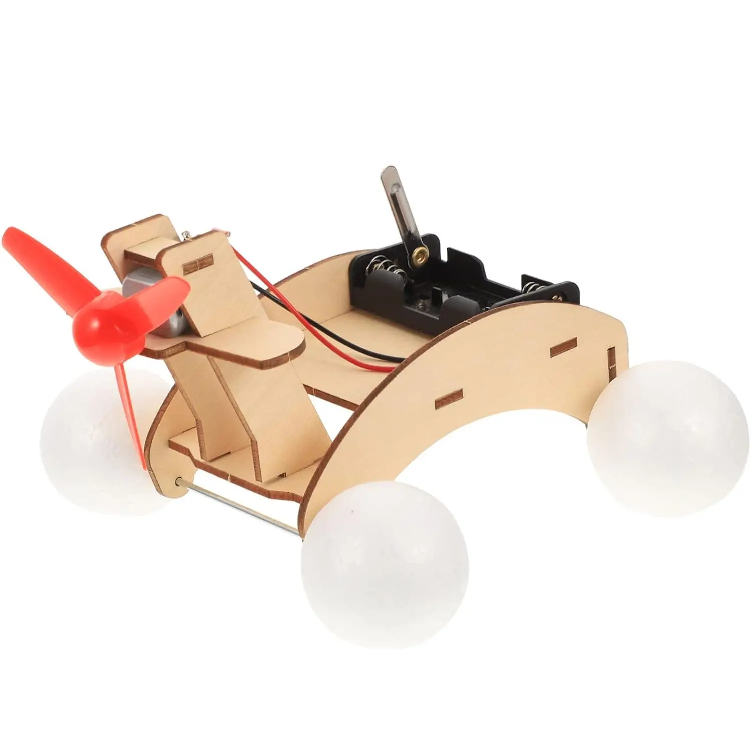 Houten Amfibievoertuig 3d Puzzel Voor Kinderen Educatief Speelgoed Wetenschap Experiment Windboot Speelgoed Voor Kinderen Kinderen Diy Ambachtelijke Auto