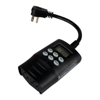 Temporizador Programable Enchufable de 15A con Certificación UL, con 2 Tomas de Tierra, Temporizador Digital para Exteriores para Luces de Navidad