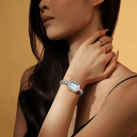 Reloj de Cuarzo de Lujo Mark Fairwhale con Perla Natural, Esfera Cuadrada/Redonda, Resistente al Agua 30m, Correa de Metal y Cristal, Reloj de Pulsera para Mujer FW-3010