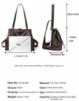 Sac à dos rétro en cuir pleine fleur grande capacité, souple et tendance, style universitaire, sac de voyage à bandoulière, sac à double sangle pour l'épaule
