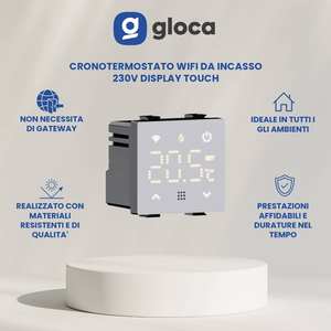 Termostato inteligente Tuya 230V con WiFi, pantalla táctil, control por aplicación y programación de horarios para sala de estar - Product Image 2