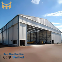 Garantía de Acero Q355, Hangar para Aviones de 5000 m², Almacén Logístico, 50 Años de Vida Útil, Alta Resistencia al Viento, Diseño 2D y 3D, Estructura de Acero
