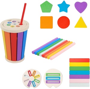 Juego Educativo Montessori 3 en 1 de Madera para Clasificar Colores y Cuentas, Juguetes Cognitivos para el Desarrollo Sensorial de Niños Pequeños, Ecológico - Product Image 4