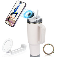 Remplacement du couvercle du gobelet de 40 OZ pour le gobelet Stanley avec support magnétique pour téléphone, couvercle anti-fuite pour gobelet Stanley