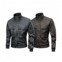 Veste en cuir pour homme, veste en cuir PU respirante pour l'hiver, veste pilote à fermeture éclair, col à revers, poche multifonctionnelle pour l'extérieur, veste décontractée