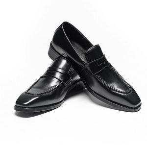 Mocassins de style professionnel pour hommes en cuir véritable, finition argentée patinée à la main, chaussures respirantes haut de gamme pour tenue formelle, automne, bureau, carrière - Product Image 3