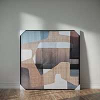 Peinture à l'huile sur toile de style minimaliste moderne Design d'usine personnalisé avec cadre noir Décoration murale en matériau PS