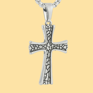 Stainless Steel <b>Cross</b> Pendant Silver Color Geometric Design For Men And Women Fashion Jewelry 122021 - Product Image 1