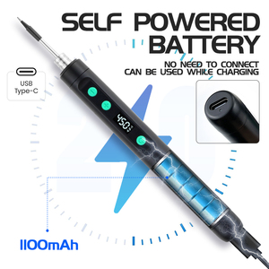 <span class=keywords><strong>Fer</strong></span> à <span class=keywords><strong>souder</strong></span> électrique sans fil USB LCD 5V <span class=keywords><strong>15W</strong></span> 180 ° C~450 ° Kit de soudage réglable avec 3 embouts pour la réparation d'électronique domestique - Product Image 3