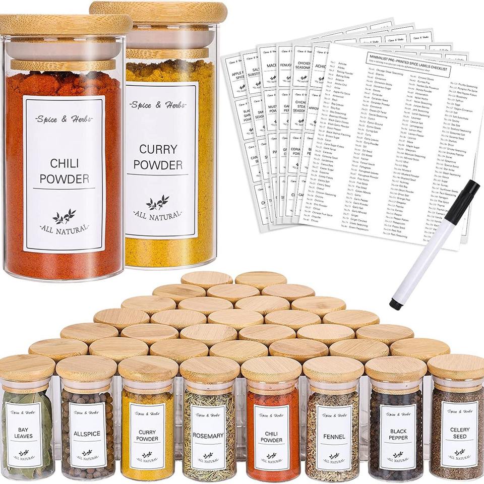 192 Waterproof Adhesive Kitchen Food Label Set for Cookware & Spice ...