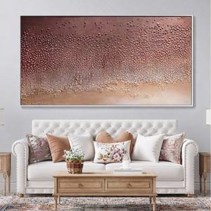 Arte Mural Neutral Estilo Wabi Sabi, Pintura al Óleo sobre Lienzo Texturizado 3D Hecha a Mano, Decoración de Pared para Sala de Estar, Decoración de Interiores de Hotel - Product Image 3