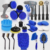Kit de brosses de nettoyage douces pour la protection de la voiture, bleu, 26 pièces, prix direct usine