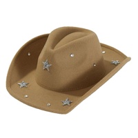 Chapeaux de cowboy en feutre blanc personnalisés en gros avec étoiles pour adultes – Idéaux pour les festivals et les fêtes western