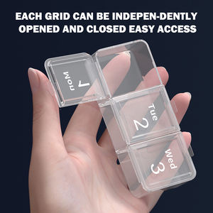 กล่องจัดยาแบบพกพา 7 วัน ชั้นเดียว ทำจากพลาสติก ABS ขนาดเล็ก พร้อมกล่องเก็บของพกพา จัดยาสำหรับ 1 สัปดาห์ - Product Image 4