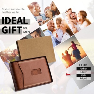 For Boshiho Factory Men's Bifold <b>Wallet</b> Cowhide Leather RFID Card <b>Holder</b> with Money Clip Short Open Closure & Anti-Theft Feature - Product Image 6