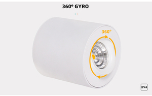 ไฟสปอตไลท์ LED แบบติดพื้นผิว COB IP44 2700K แสงวอร์มไวท์ อะลูมิเนียม หมุนได้ 360 องศา 9.5W ปรับได้ ไฟสปอตไลท์ติดเพดาน ภายในอาคาร ทันสมัย - Product Image 2