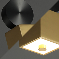 Lampe suspendue LED carrée minimaliste moderne en laiton massif de style américain pour salon et îlot de cuisine – Vente en gros OEM