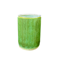 Gobelet en plastique jetable personnalisable de 500ml Simulation créative en bambou et seau à crème glacée pour animaux de compagnie Couvercle inclus