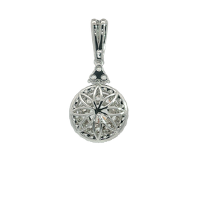 18K Gold 1 Carat Diamond Halo Setting Empty Center Pendant Mount for Lab Grown Diamonds for Gift <b>Charm</b> Pendants - Product Image 5