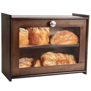 Buffet food risers bakery stand wood cabinet table top bread counter top display case