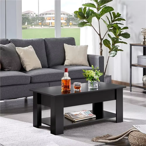 Tavolo da pranzo moderno regolabile in altezza grande tavolo da caffè <span class=keywords><strong>allungabile</strong></span> in legno con contenitore nascosto - Product Image 2