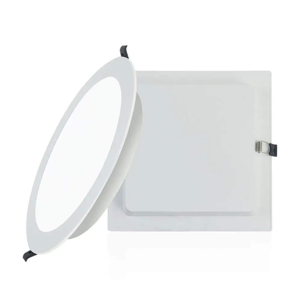 New design DOB led slim panel light 9w 12w 15w round ceiling panel slim embedded mount square led panel lamp for indoor room