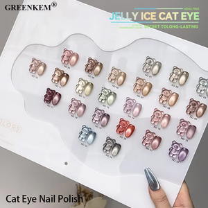 Nude Color Series Nail Gel 24Color Set Ice Transparent Crystal Cat Eye Effect para salones TPO HEMA Free Gel Nail Polish - Product Image 2