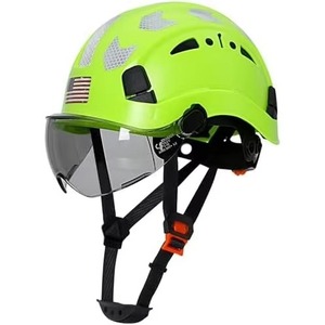 Casco de Seguridad ABS Naranja Tipo V Sin Ranuras, 6 Puntos de Suspensión con Visera Transparente - Product Image 6