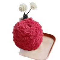Umweltfreundliches, ausgefallenes gefärbtes Kunstfell-Nerz- und Korallenfleece-Garn, dickes, langes Plüsch-DIY-Handstrickgarn für die Schalherstellung