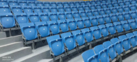 Siège pliant VIP en plastique moulé par injection PP pour stade de football, fixation sur rail ZS-QF01-L