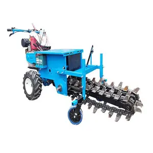 Chain-Track Multi-Functional Micro-Tiller Small Track Diesel Furrow Plowing Machine for Agricultural Use Hand-held chain trenche