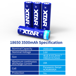 Batería de Litio <span class=keywords><strong>Recargable</strong></span> Protegida XTAR 18650 3500mAh 3.6V, Batería de Celdas Premium para <span class=keywords><strong>Linterna</strong></span> y Herramientas Eléctricas - Product Image 3