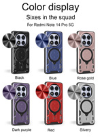 Coque arrière magnétique rigide pour Xiaomi Redmi Note 14 Pro 5G & 15 Pro POCO C40 Antichoc Slide Lend en matériau PC