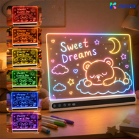 Meilleures ventes, vente directe d'usine, certifié CE FCC RoHS, veilleuse à changement de couleur, 7 modes statiques, 7 modes dynamiques, tableau de dessin LED
